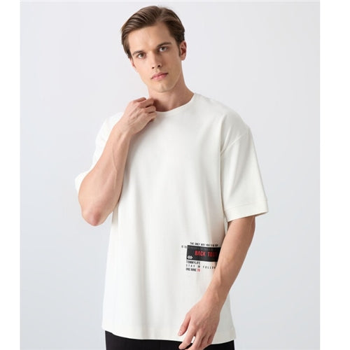 88322 Cotton Thick Soft Texture Oversize Fit Printed Men's T-Shirt