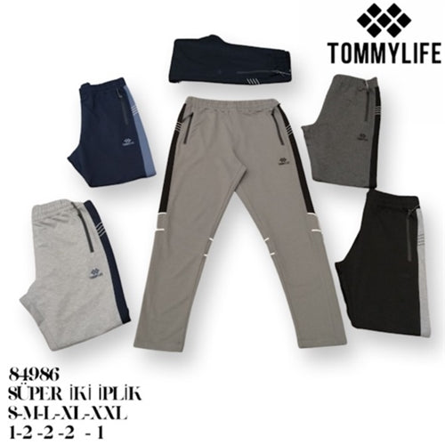84986 Indigo Zipper Pocket Tracksuit Bottom