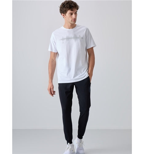 85244 White Cotton Soft Texture Standard Fit Men's Tracksuit