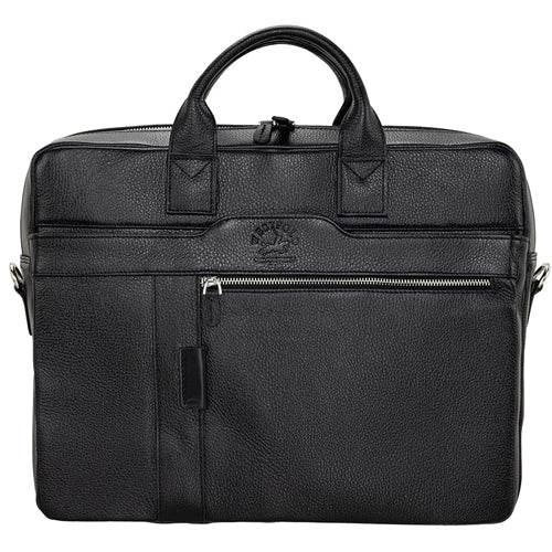 9043 Westpolo Genuine Leather Laptop Compartment Zippered Hand and Shoulder Strap Document and Laptop Bag