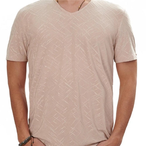 ST-91635 Grid Pattern Tech Print Mondo T-Shirt