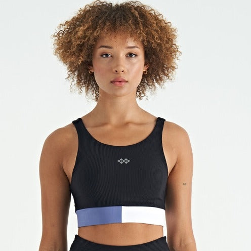 97275 Color Block Logo Printed Slim Fit Ribbed Women's Bustier