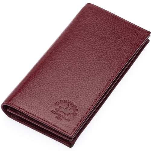 977 Westpolo Unisex Genuine Antique Leather Phone Compartment Magnetic Flap Long Wallet