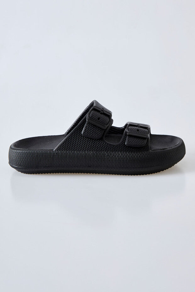 89302 High-Sole Double Buckled Men's Slippers