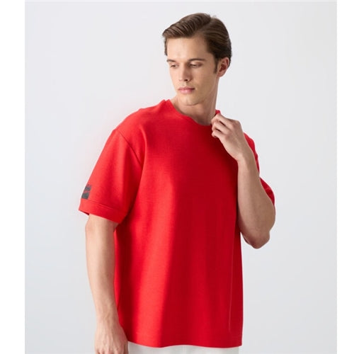 88339 Fiesta Cotton Thick Surface Textured Oversize Fit Basic Men's T-Shirt