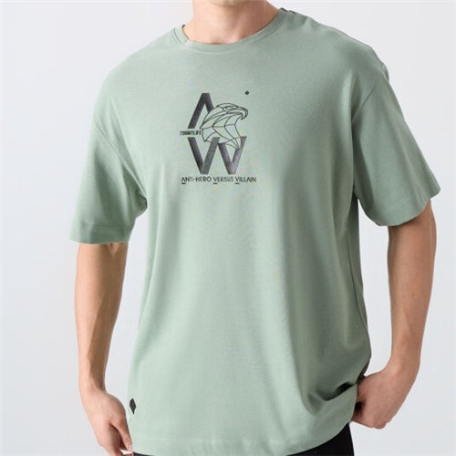 88332 Cotton Thick Soft Texture Oversize Fit Printed Men's T-Shirt